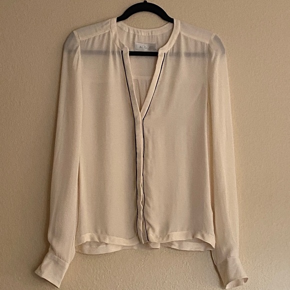 A.L.C. Tops - A.L.C. Silk Diana Button Down Top Ivory, Retail $320, Size XS